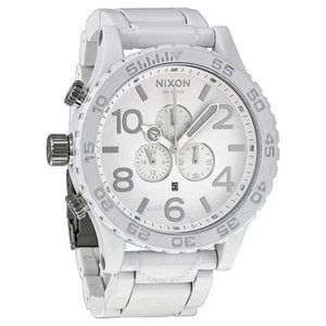 Nixon Herren 51-30 Chrono Analog Quarz Uhr A083-1255 Weiß PVD 51mm Zifferblatt - Bild 1 von 3