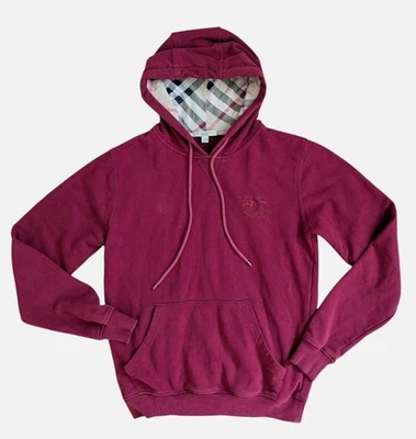 Burberry Brit Nova Check Hoodie Pullover Small Red Vintage y2k Big Embroidery - Image 1 of 4