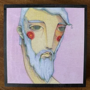 Kate Morgan Mounted Ready-To-Hang Bearded Man 8x8 Print Figurative Art 2019 - Bild 1 von 4
