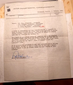 Vtg 1962 CNR Commendation Letter Life Saved Hornepayne Engineman V. Petrie - Picture 1 of 8