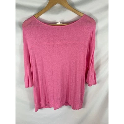 Blusa holgada Caslon mezcla de lino cuello barco talla pequeña Foto 1 de 4