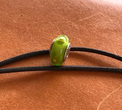 Pandora Charm Original Muranoglas grün mit Blumen 925er Silber - Bild 1 von 4