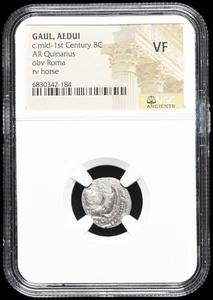Gala Celta, Aedui. Siglo I a.C. Quinario de plata, caballo, NGC VF - Imagen 1 de 2