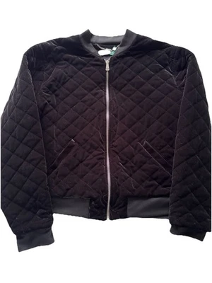 Chaqueta bomber acolchada de terciopelo negra XL para mujer Lauren Ralph Lauren Foto 1 de 4