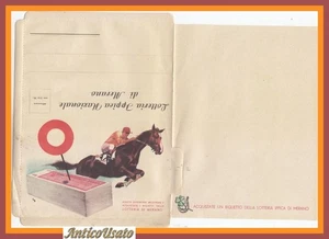 LOTERÍA IPPICA NAZIONALE DI MERANO busta illustrata da lettera anni '50 vintage - Imagen 1 de 1