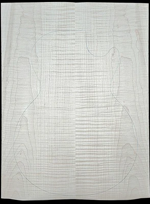 Figured 3a curly maple droptop glued guitar top - Image 1 of 4