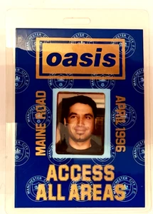 Oasis Maine Road 1996 AAA Laminate Pass Cameras 095 Photo ID Original Crew RARE - Picture 1 of 14