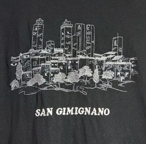 Camiseta Italia San Gimignano Bordada Paisaje Urbano Medieval Recuerdo Grande - Imagen 1 de 5