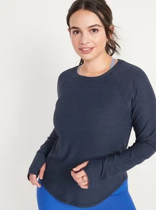 Old Navy Women’s Long-Sleeve Breathe ON Slub-Knit T-Shirt Size 2X (Plus) - Picture 1 of 2