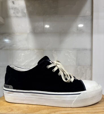 Tommy Hilfiger Womens Suede Sneakers  Black/White  Size 8.5M  W80721 - Image 1 of 4