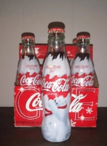 COCA-COLA CLASSIC HOLIDAY 2005 POLAR BEAR GIVE LIVE LOVE 6-Pack 8 oz Bottles - Picture 1 of 6