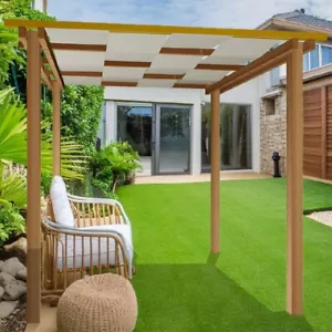 Wooden pergola with removable cover, 240x240 cm, solid impregnated - Picture 1 of 4