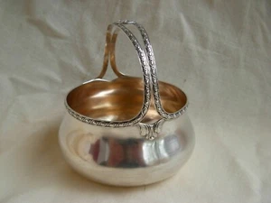 FRENCH STERLING SILVER SUGAR BASKET,ART DECO,EARLY 20th CENTURY - Picture 1 of 13