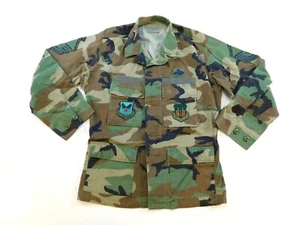 BDU Combat Coat US Air Force MSgt Woodland Camo Uniform Medium Short Jacket - Picture 1 of 8