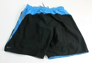 Nike Men's Size XL Black & Blue Elastic Waist  Side Pockets Swim Trunks - Picture 1 of 5