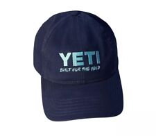 Yeti Coolers Built For The Wild Hat Cap Blue Adult Used leather Strapback B20D