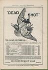 Magazine Ad - 1916 - American Powder Mills - Chicago - DEAD SHOT