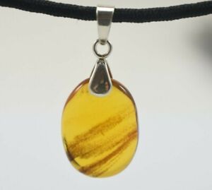 Necklace Dominican Amber Cabochon silver 925 Stonegem Natural (2.8 G) A725