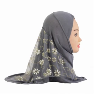 2-6Y Kids Girls Hijab Prayer Head Scarf Shawl Muslim Turban Wrap Headscarf Hijab - Picture 1 of 23