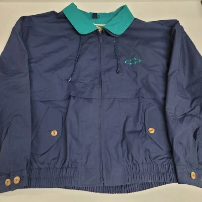 Vintage Chevrolet Jacket Mens Extra Large Navy Blue 90s Full Zip Lined Coat - Image 1 of 4