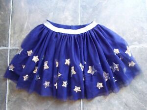 Girl's Navy & Silver Stars Tutu Skirt Size 6 VGC