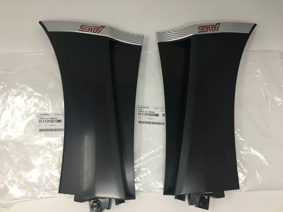 2011-2014 Subaru WRX STi Front LEFT & RIGHT Fender Molding Garnish SET NEW OEM - Image 1 of 1