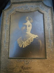Vintage Cabinet Card Rickert Newton, Kansas Woman Posing Bob Ruffle Dress... - Picture 1 of 3