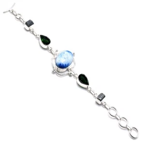 K2 Jasper Gemstone Handmade 925 Sterling Silver Bracelet Size 7-8" - Picture 1 of 1