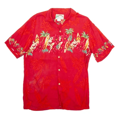 PARADISE FOUND Mens Hawaiian Shirt Red Floral M - Image 1 of 4