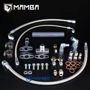 Turbo Oil Water Line For 16~ Ford Mustang RS 2.3T GT28R GT30R Ball Bearing - Picture 1 of 10