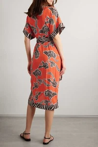 Size 2 4 Diane von Furstenberg DVF ECHO Floral Print Silk Wrap Dress Kimono - Picture 1 of 11
