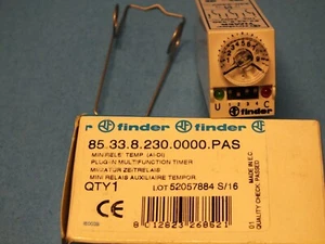 FINDER	85.33.8.230.0000.PAS  230-240V 	(0,1s-10h) (10A 250V)  Timer Relay - Picture 1 of 4