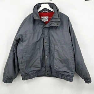 Chaqueta de bombardero vintage Sears The Men's Store capucha oculta gris usada en excelente estado talla XL - Imagen 1 de 8