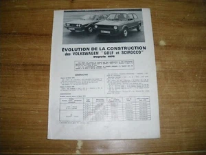 REVUE TECHNIQUE évolution des VOLKSWAGEN GOLF et SCIROCCO depuis 75 - Imagen 1 de 1