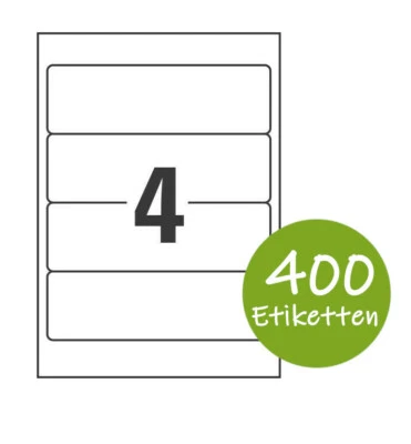 400x Etiketten Ordnerrücken 61 x 192mm weiß Ordner selbstklebend kurz breit - Bild 1 von 4