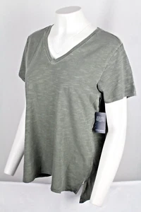Lucky Brand Women's T Shirt S Classic V Neck Short Sleeve Small Green 7W85912 - Picture 1 of 3
