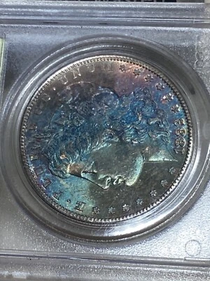 1882s Morgan Silver Dollar PCGS MS65 CAC OGH RAINBOW TONED MONSTER - Image 1 of 4