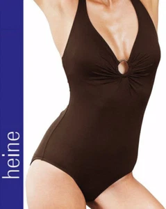 NEU FORMWUNDER BAUCHWEG BADEANZUG mit SCHLANK EFFEKT 34 D HEINE braun *085660 - Picture 1 of 4