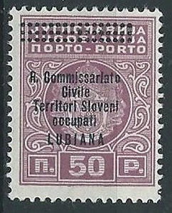 1941 LUBIANA SEGNATASSE 50 P SASSONE 11a MH * - ED1031 - Picture 1 of 1