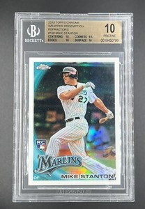 2010 TOPPS CHROME WRAPPER REDEMPTION REFRACTORS MIKE STANTON RC BGS 10 A6287-729