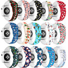 For Apple Watch Ultra Series 8 7 6 5 4 3 2 1 Christmas Print Silicone Band Strap