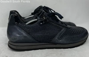 Gabor Women's Dark Blue Leather Lace-Up Low Top Sneaker Shoes Size 5.5 - Picture 1 of 7