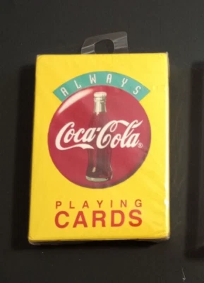 Sealed Coca Cola Playing Cards Bridge Deck Yellow Coke Collectible Vintage - Image 1 of 4