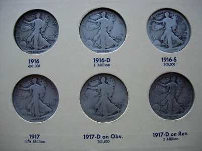 1916-1947 COMPLETE SET 65 DIFFERENT WALKING LIBERTY SILVER HALF DOLLARS - L693 - Image 1 of 4