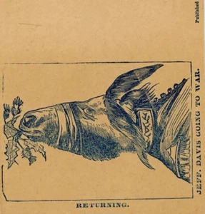 CIVIL WAR PATRIOTIC COVER - DAVIS RETURNING from WAR as JACKASS Mumford SCARCE ! - Picture 1 of 4