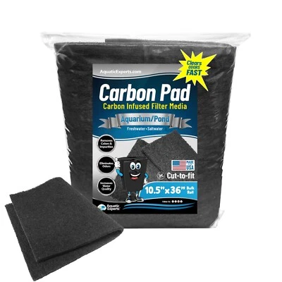 Aquatic Experts Carbon Infused Filter Pad Media for Aquarium and Ponds 3/8"-1/2"