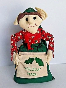 Vtg La Befana Christmas Witch Holiday Mail Holder ClothDoll 18.5x8" Heavy Bottom - Picture 1 of 12