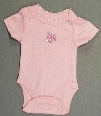 Baby Girl Nwot Babies R Us Preemie Light Pink Eyelet Ladybug Bodysuit - Image 1 of 2