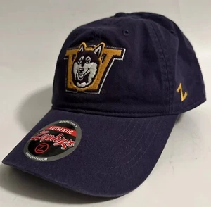 Washington Huskies Scholar Retro Logo Hat Cap Zephyr Fitted Purple Cotton Size S - Picture 1 of 16