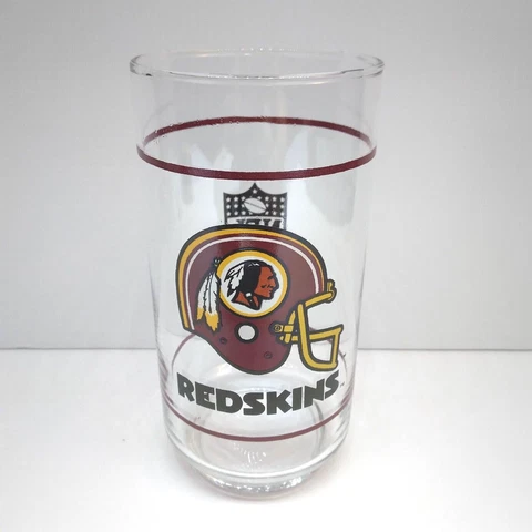 Vintage NFL Collectible ~ 1988 Washington Redskins Mobil Drinking Glass 5.5x2.75 Cover
